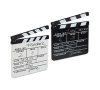 Relaxdays Clap de cinéma, Lot de 2, Hollywood, Film, clapet, Couper Les scènes, Inscription, HxlxP: 26 x 30 cm, Noir/Blanc