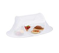 Relaxdays Cloche Alimentaire, pour Fruits et gâteaux, Contre Insectes, Manger Dehors, HxLxP : 40x110x58 cm, Blanc