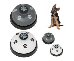 Relaxdays Cloche d’entraînement en Lot de 4, pour Votre Chien ou Chat, Sonnette Pratique, HxD : 4,5 x 7 cm, Multicolore
