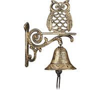relaxdays Cloche de porte en fonte avec hibou