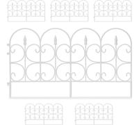 Relaxdays Bordure de Jardin Plastique, Clôture Gazon 30 cm, 6 éléments, 4 m, Parterre Massif pelouse, Piquet, Blanc, Blanches