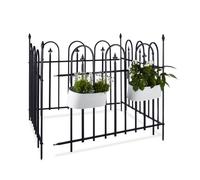 Relaxdays Clôture de jardin en métal lot de 8