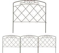 Relaxdays Bordure de Jardin, 4 éléments, HxB : 60 x 62,5 cm chacun, Accessoire Jardin à emboîter, métal, Vintage, Bronze