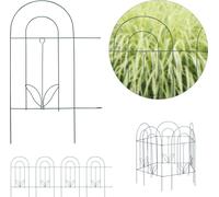 Relaxdays Bordure Potager, clôture Jardin 5 éléments, en métal, à Planter dans Le Sol, H x L : 62 x 244 cm, Vert