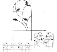 relaxdays Clôture de parterre 5 pièces Papillon Design