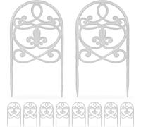 relaxdays Clôture de parterre antique, set de 10 pièces