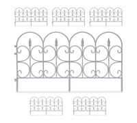 relaxdays Clôture de parterre plastique, set de 6 pièces