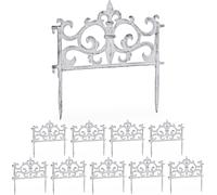 relaxdays Clôture de parterre Vintage Set de 10 pièces