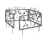 Relaxdays Clôture Décorative De Jardin En Métal Lot De 4 Panneaux Extérieurs Noir