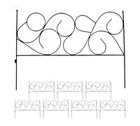 Relaxdays Clôture en métal modulable Style Art Nouveau, 8 éléments, 36 x 400 cm, Bordure de Jardin à piquer, Noir