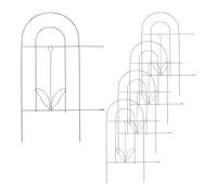 Relaxdays Clôture Jardin en métal, 5 éléments avec Ornements, H x L : 80x244,5 cm, éléments à Planter, extérieur, Bronze