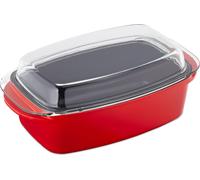 relaxdays Cocotte avec couvercle rouge