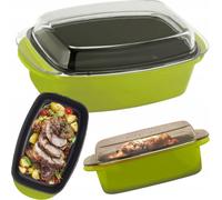 relaxdays Cocotte verte avec couvercle en verre