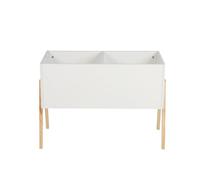 Relaxdays Coffre à jouets pour enfants, design scandinave, H x L x P : 45 x 60 x 30 cm, MDF, blanc/nature.
