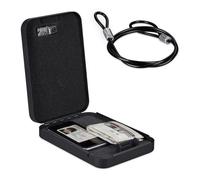 Relaxdays Coffre-fort portable noir avec code