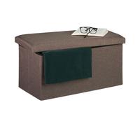 relaxdays Coffre-siège 10031616_709 gris foncé bois 76,5 cm