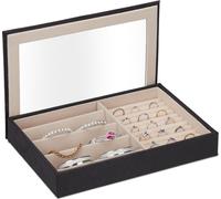 relaxdays Coffret à bijoux avec fenêtre transparente