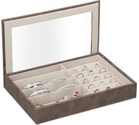 relaxdays Coffret à bijoux avec fenêtre transparente