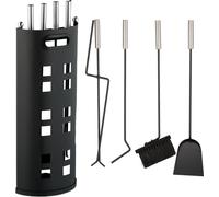 relaxdays Coffret de cheminée 5 pièces noir