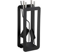 relaxdays Coffret de cheminée 5 pièces noir moderne