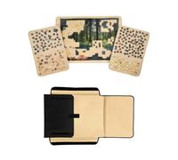 Relaxdays Coffret de puzzle, 1 000 pièces, 2 plateaux de tri, noir/beige