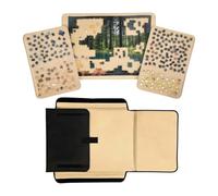 Relaxdays Coffret de puzzle, 1 500 pièces, 2 plateaux de tri, noir/beige