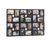 Relaxdays Collages de cadres photo XXL pour 24 photos en 10 x 15, format portrait ou paysage, plastique, H 53 x l 85 cm, noir