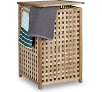 relaxdays Collecteur de linge en noyer