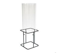 Relaxdays Colonne à poissons, H x D : 41 x 20 cm, acrylique, métal, décor pour bassin de jardin, transparent/gris