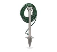 Relaxdays Colonne d’Eau avec Piquet et Support Tuyau, HLP : 66x29x15 cm, arrivée d’Eau Jardin, Ronde, en INOX, argenté