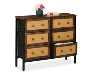 Relaxdays Commode à 6 tiroirs aspect rotin