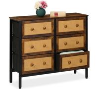 relaxdays Commode avec 6 tiroirs en optique rotin