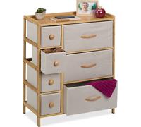 relaxdays Commode en bambou 7 tiroirs