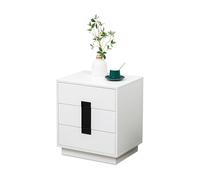 Relaxdays Commode, H x l x P : 56 x 50 x 40 cm, 3 tiroirs, Chambre à Coucher, Couloir, vêtements, Livres, Table de Chevet, Blanc/Noir