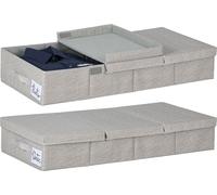 relaxdays Commode sous le lit avec couvercle Set de 2 pièces
