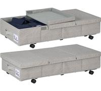 relaxdays Commode sous le lit avec roulettes Set de 2 pièces
