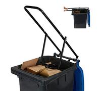 Relaxdays Compacteur déchets, pour poubelle, écraseur ordures ménagères, non recyclables, plastique, manuel, acier, noir