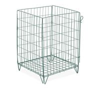 Relaxdays Composteur de jardin en métal, fond grillagé et pieds, pour déchets organiques, acier, HLP 68x46x46 cm, vert