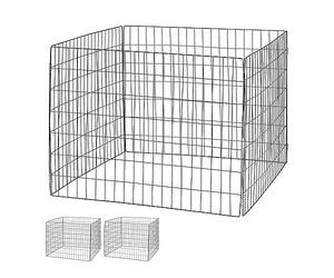 Relaxdays Composteur de Jardin en métal, lot 3, 560 litres, Acier, H x L x P : 70 x 90 x 90 cm, Noir