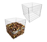 Relaxdays Composteur en métal, Lot de 2, jardinière 76 x 76 x 76 cm, Fil Acier thermolaqué Noir