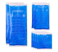 Relaxdays compresses avec Gel Thermique en Lot de 8, Premiers Secours, 3 Tailles, Chaud-Froid, Sport, Muscles, Bleu