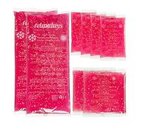 Relaxdays compresses avec Gel Thermique en Lot de 8, Premiers Secours, 3 Tailles, Chaud-Froid, Sport, Muscles, Rose