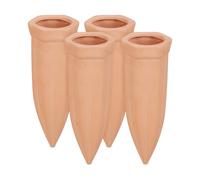 Relaxdays Cône d’arrosage en Argile, Lot de 4, pour Bouteilles en Pet de 1,5 Litre, HLP 15 x 5,5, x 5 cm, Terre Cuite