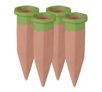 Relaxdays Cône d’arrosage, Set de 4, Goutte à Goutte, Plantes d’intérieurs et jardinières, pic d’Irrigation, Terre Cuite