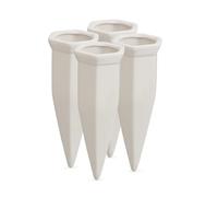 relaxdays Cône d’arrosage, Set de 4, système d’Irrigation Bouteilles en Pet d’1,5 l, jardinières, Plantes en Pot, Blanc