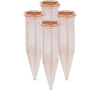 Relaxdays Arrosage en Terre Cuite, lot 4, Bouteilles Pet 1,5 L, intérieur (Chambre) & extérieur (Balcon), Marron/Blanc