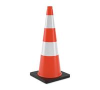 Relaxdays cône de signalisation 90 cm Haute visibilité réfléchissant PVC Orange/Argent, pylône Chantier