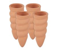 Relaxdays Cône en Argile d’arrosage, Lot de 4 Accessoire d’arrosage, Bouteilles d’1,5 L, 11,5 x 4,5 cm, Terre Cuite