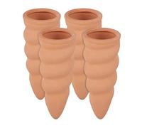 Relaxdays Cône en Argile d’arrosage, Lot de 4 Accessoire d’arrosage, Bouteilles d’1,5 L, 11,5 x 4,5 cm, Terre Cuite