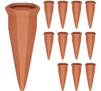 Relaxdays Arrosage en Terre Cuite, Lot de 12, Bouteilles Pet 1,5 L, intérieur (Chambre) et extérieur (Balcon), Marron